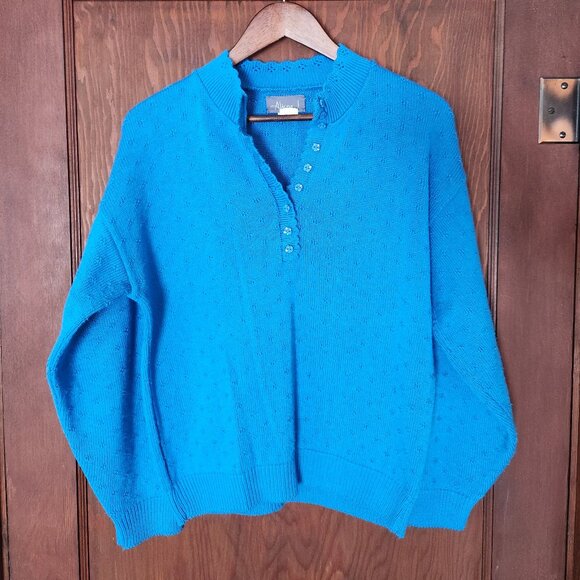 Vintage Alison J. Blue Sweater - Picture 1 of 7